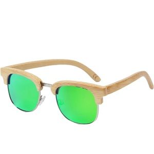 WOG2008 Classic Round Zebra Wood Polarized Sunglasses